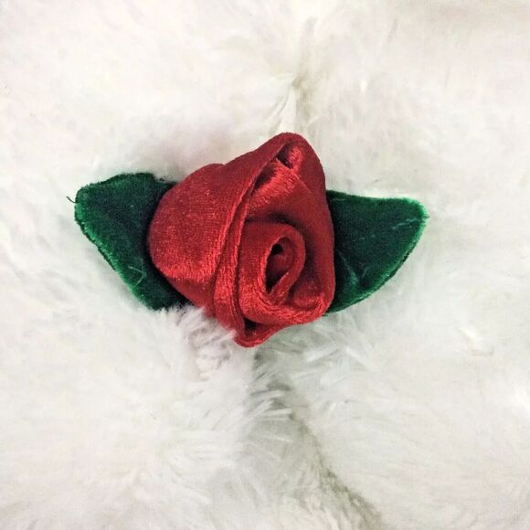 Dan Dee Collector's Choice White 18" Plush Bear Red Rose Flower Valentine's Day - Picture 6 of 10